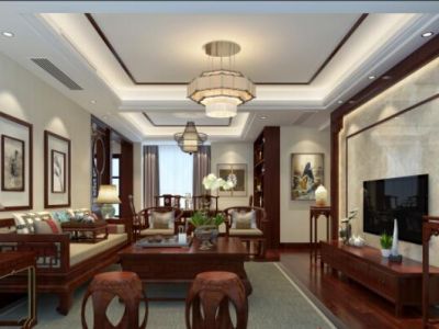 恒基誉珑湖滨160平新中式装修