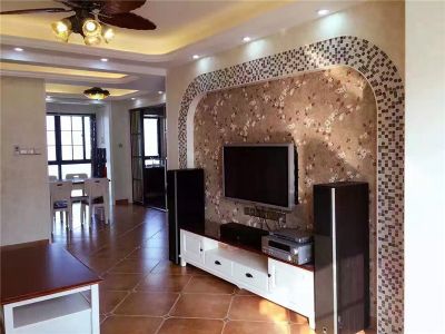 湘熙水郡110平米三居室美式风格装修效果图