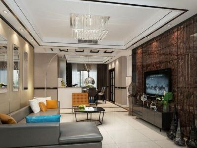 半山逸城125平港式装修风格案例