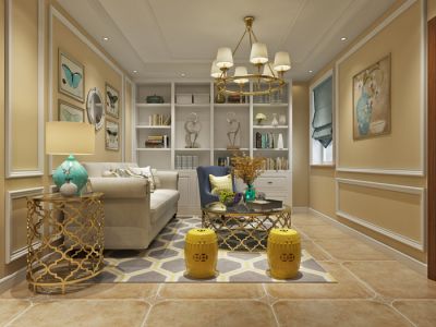 东方家园170平方三室两卫美式风格装修案例