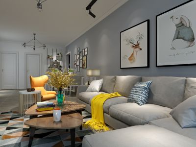 万达星光岛137平米现代风格装修效果图