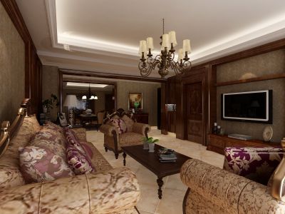 凯宾斯基260平米复式美式风格装修效果图
