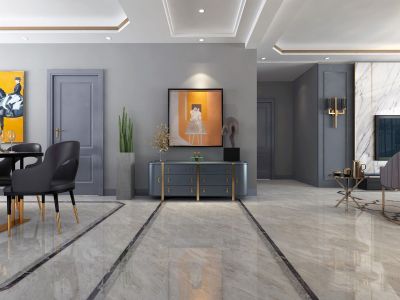 如意新世纪现代简约128平二居室装修案例