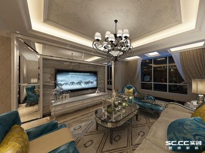 沈河区保利香槟国际109平米三居古典风格