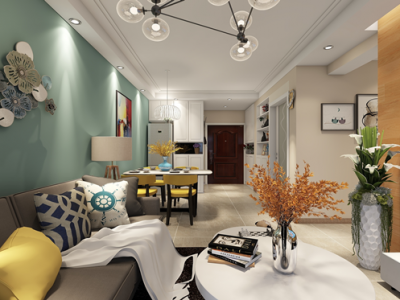 绿地滨湖国际两居89平现代风格装修案例