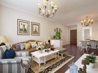 金地国际城134平米三居室简欧风格装修效果图