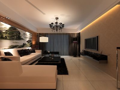 泉山湖120平米三居室现代风格装修效果图