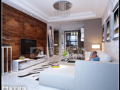 青水湾121平米三居室现代简约风格装修效果图