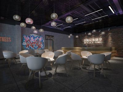 菲特尼健身会所500平米现代风格装修效果图
