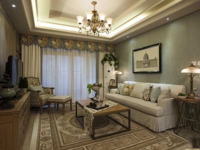极地·盛世名都98平米三居室美式风格装修效果图