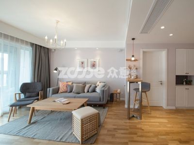 中房浔阳城101平米三居室北欧风格装修效果图