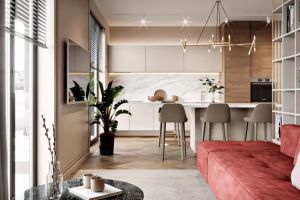 165㎡现代风住宅 素色粗麻软包墙增添了几分豪宅味儿