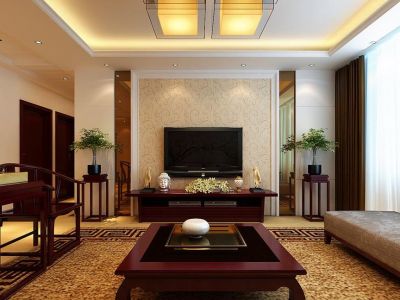 中海国际四居174平新中式风格装修案例