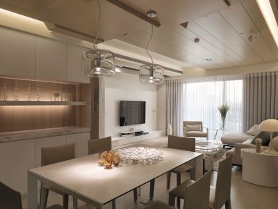 金岸城市花园114平米港式风格装修案例