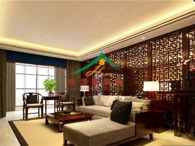 龙城丽都133平米三居室中式风格装修效果图