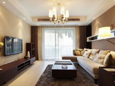 尚层龙城现代简约风格118平米装修效果图案例