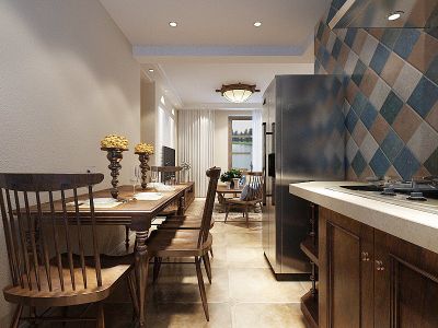 水务清华美式风格142平米装修效果图案例