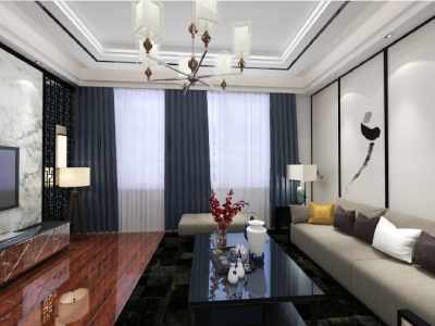 泸州山水文苑300平米新中式风格装修案例