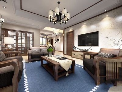 天成佳园新中式152平四居室装修案例