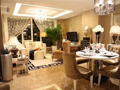 简约欧式风格三居室装修案例三居室平层180㎡