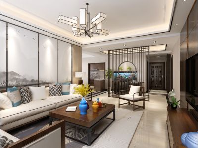 龙瑞苑147平米新中式风格装修案例