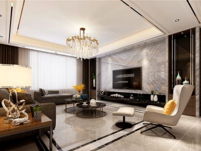 安金梧桐府170平米现代轻奢风格装修案例