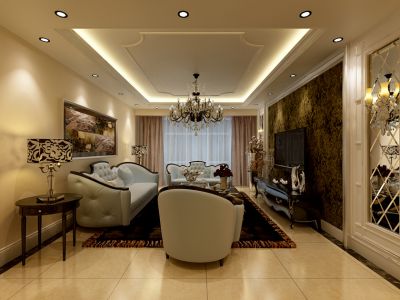 溪城华府简欧式风格130平米装修效果图案例