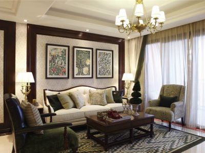 复古式家装案例三居室136㎡