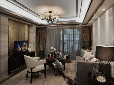 三居室家装案例混搭风格132㎡