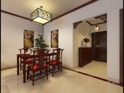 锦泰花园中式风格80平米装修效果图案例