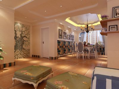 万家欧式田园风格128平米装修效果图案例