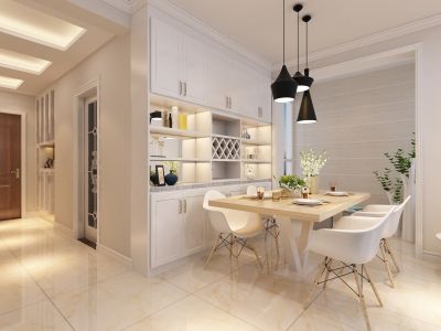 阅海万家现代简约风格93平米装修效果图案例