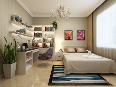 金地花园现代简约风格123平米装修效果图案例