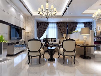 海亮国际社区现代简约风格147平米装修效果图案例