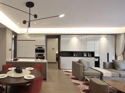 唐徕小区现代简约风格140平米装修效果图案例