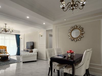 兴庆府大院美式风格140平米装修效果图案例