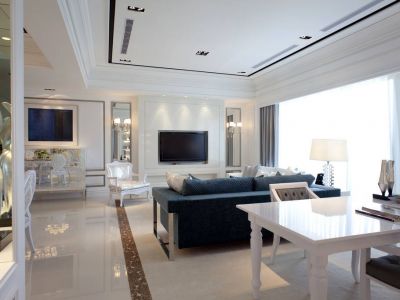 御景湖城欧式风格135平米装修效果图案例