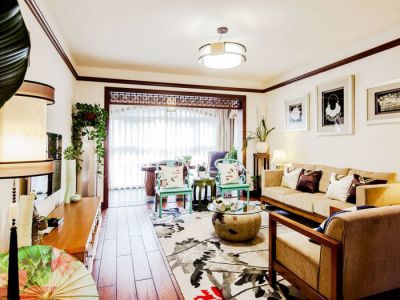 金域蓝湾中式风格111平米装修效果图案例