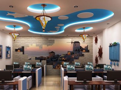 500平米网咖会所装修设计装修案例