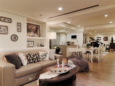 中海城美式复古风格装修案例效果图