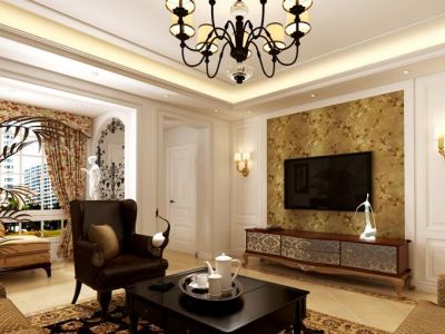 滟蓝海岸184平田园风格装修案例