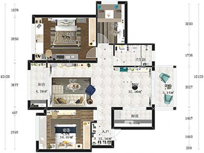 依木原木摩登两居室