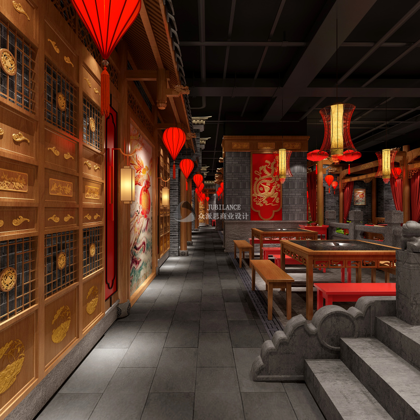 中式火锅店装修效果图 中式火锅店装修效果图