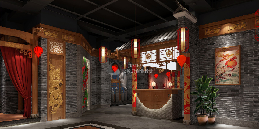 中式火锅店装修效果图 中式火锅店装修效果图