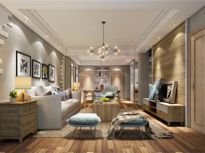 嘉兴汇丰简欧190平复式装修案例