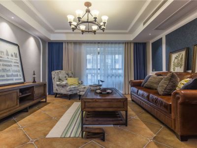 龙盛右岸美式137平三居室装修案例