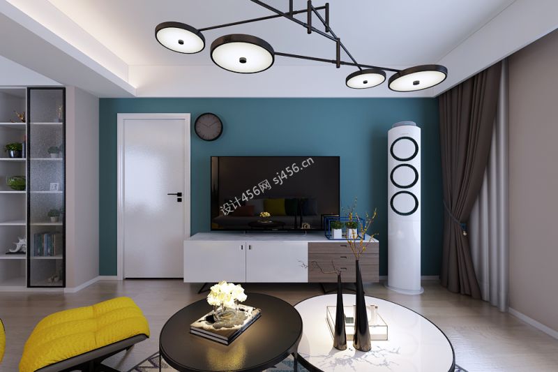 中正睿城135平米现代简约风格室内客厅背景墙效果图