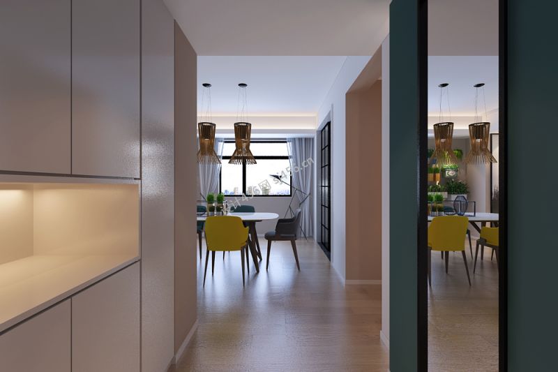 中正睿城135平米现代风格室内镜子柜子装修效果图