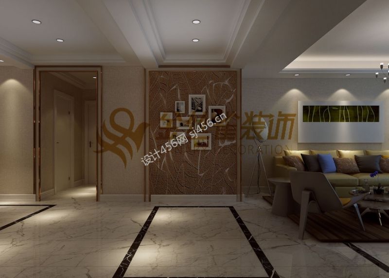 盛世壹品现代三居128平米背景墙装修设计效果图欣赏