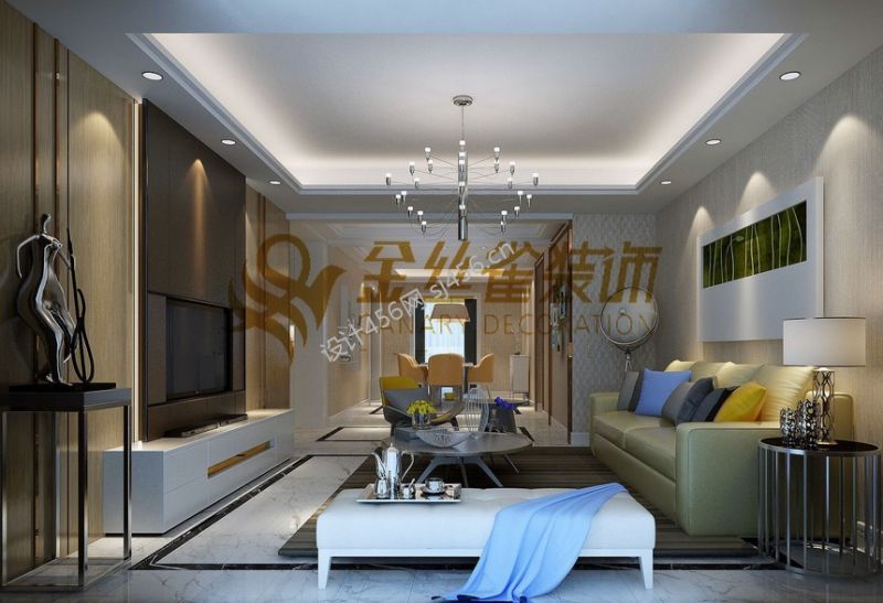 盛世壹品现代三居128平米客厅装修设计效果图欣赏